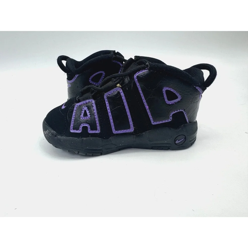 Nike Air More Uptempo Action Black Grape Baby Toddler Child Size 7C DX5956-001